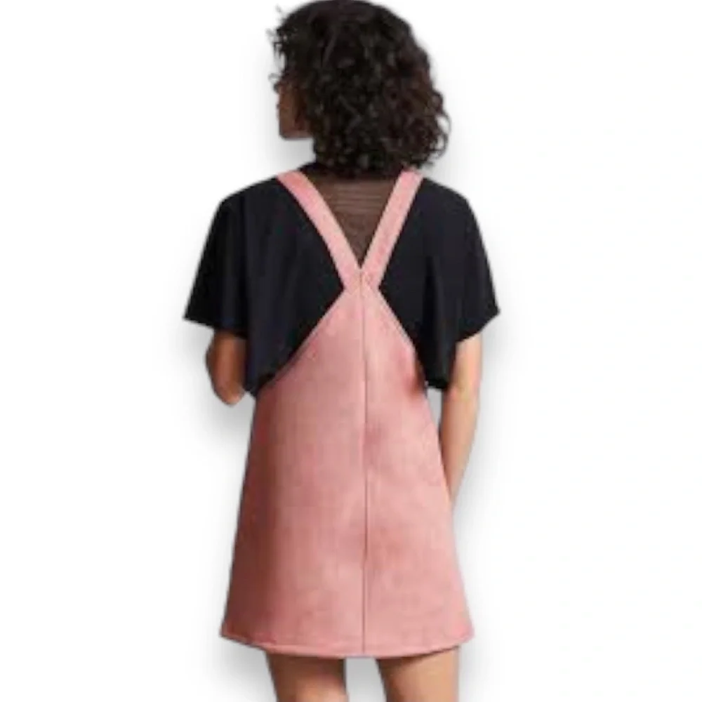 SOLD F21 | Suede Overalls Dress Size Medium - Picture 3 of 4